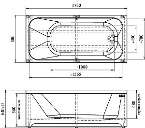 Ванна акриловая Радомир Прованс 170х80 купить в интернет-магазине Sanbest