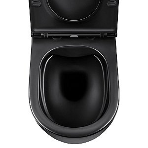 Унитаз подвесной Vincea Evo VT1-34MB безободковый, с крышкой микролифт, матовый черный купить в интернет-магазине Sanbest
