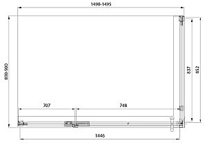 Душевой уголок Veconi Premium Alassio SP GR AL-SP-15090-00-GR-C4 150х90 стекло прозрачное осветленное/профиль брашированный графит купить в интернет-магазине Sanbest