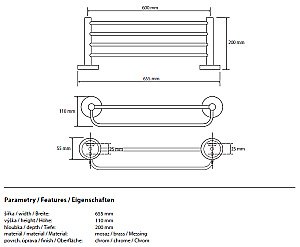 Полка для полотенец Bemeta Omega 104105072 купить в интернет-магазине сантехники Sanbest