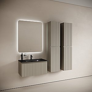 Тумба с раковиной Sancos CODE CD100GP/CN13003MB 100 серая платина для ванной в интернет-магазине Sanbest