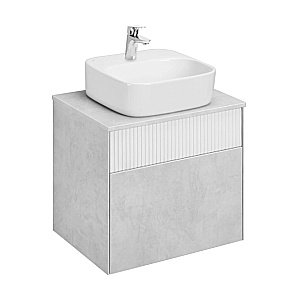 Тумба с раковиной Акватон Марбл 60/Одри Soft 42 слейт/белая матовая для ванной в интернет-магазине Sanbest