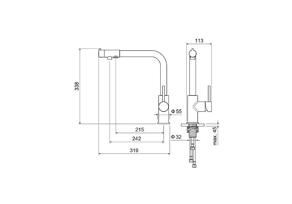 Смеситель для кухни Aquatek Европа AQ1386CR хром купить в интернет-магазине сантехники Sanbest