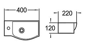 Раковина подвесная WeltWasser WW AISBACH 7940 MT-BL 40 черная матовая купить в интернет-магазине Sanbest