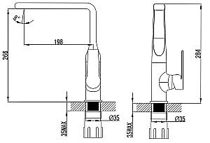 Смеситель для кухни Azario FARO AZ-PS56459C хром купить в интернет-магазине сантехники Sanbest