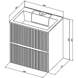 Тумба с раковиной Aquanet Джейн 60 313284 белая матовая для ванной в интернет-магазине Sanbest