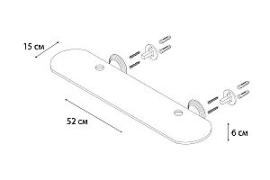 Полка стеклянная FIXSEN LUKSOR FX-71603B купить в интернет-магазине сантехники Sanbest
