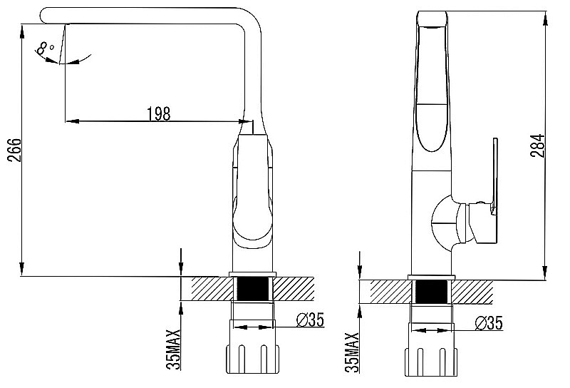 Смеситель для кухни Azario FARO AZ-PS56459C хром купить в интернет-магазине сантехники Sanbest