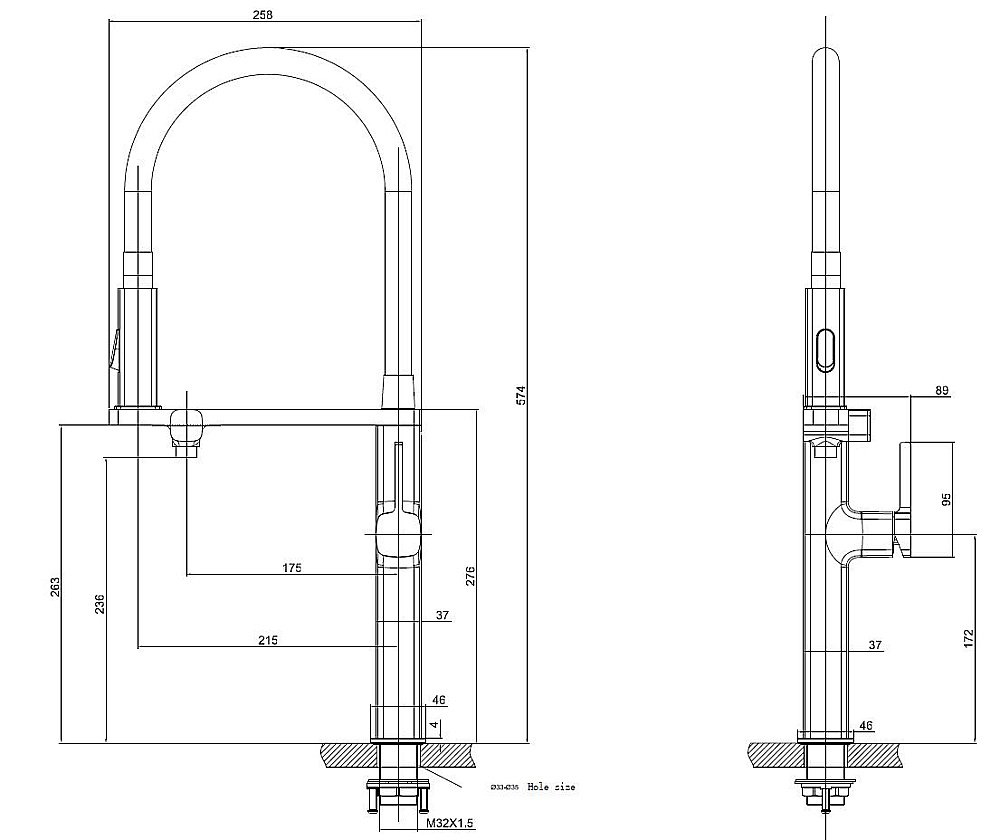 Смеситель для кухни Vincea VKF-119CH хром купить в интернет-магазине сантехники Sanbest