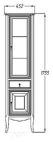 Пенал Опадирис Лоренцо 45 белый матовый для ванной в интернет-магазине сантехники Sanbest
