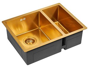 Мойка кухонная Paulmark ZUSAT PM225944-BG брашированное золото купить в интернет-магазине сантехники Sanbest