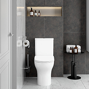 Унитаз-компакт VitrA M50 9889B003-7200 безободковый, смыв торнадо, с бачком, с сиденьем микролифт, белый купить в интернет-магазине Sanbest