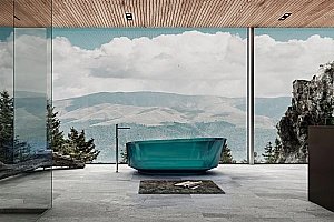 Ванна Abber Kristall AT9706Aquamarin 170x80 бирюзовая прозрачная купить в интернет-магазине Sanbest