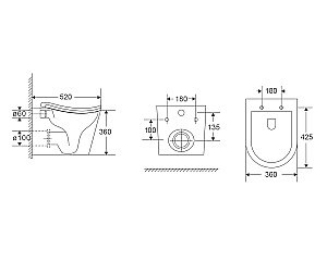 Унитаз подвесной D&K Munchen DT1566516 белый, безободковый, с крышкой микролифт, слив торнадо купить в интернет-магазине Sanbest