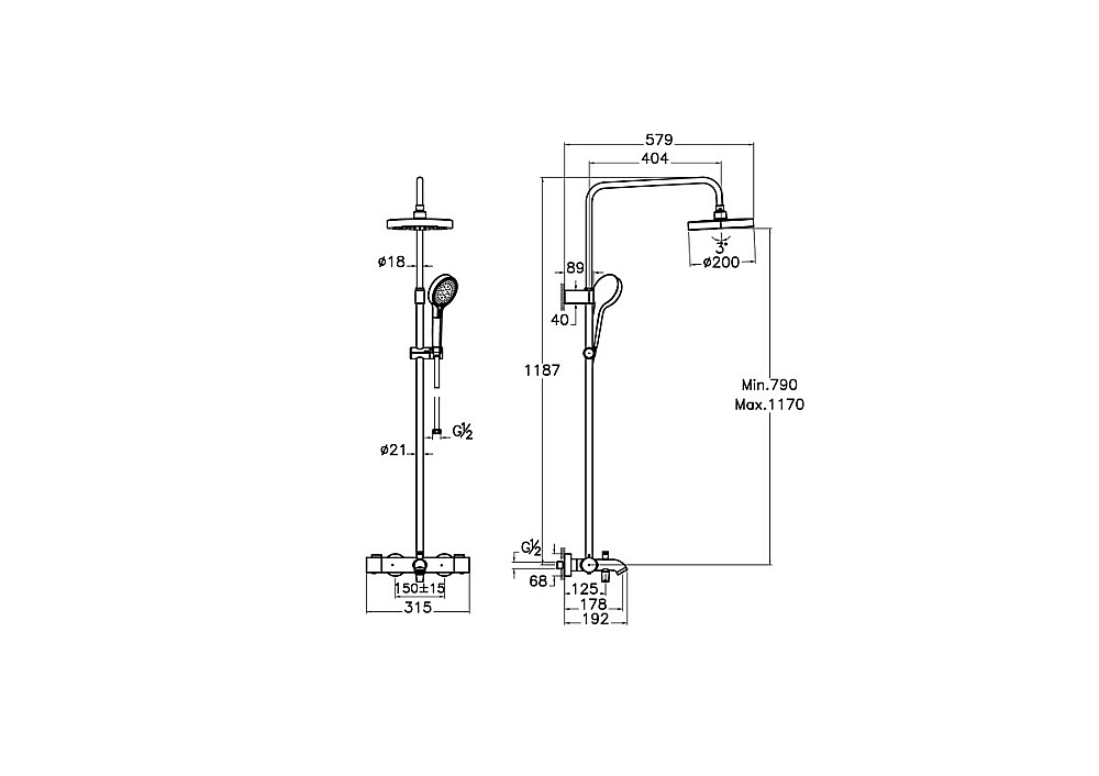 Душевая система VitrA Base Round A47303EXP с термостатом, хром купить в интернет-магазине сантехники Sanbest
