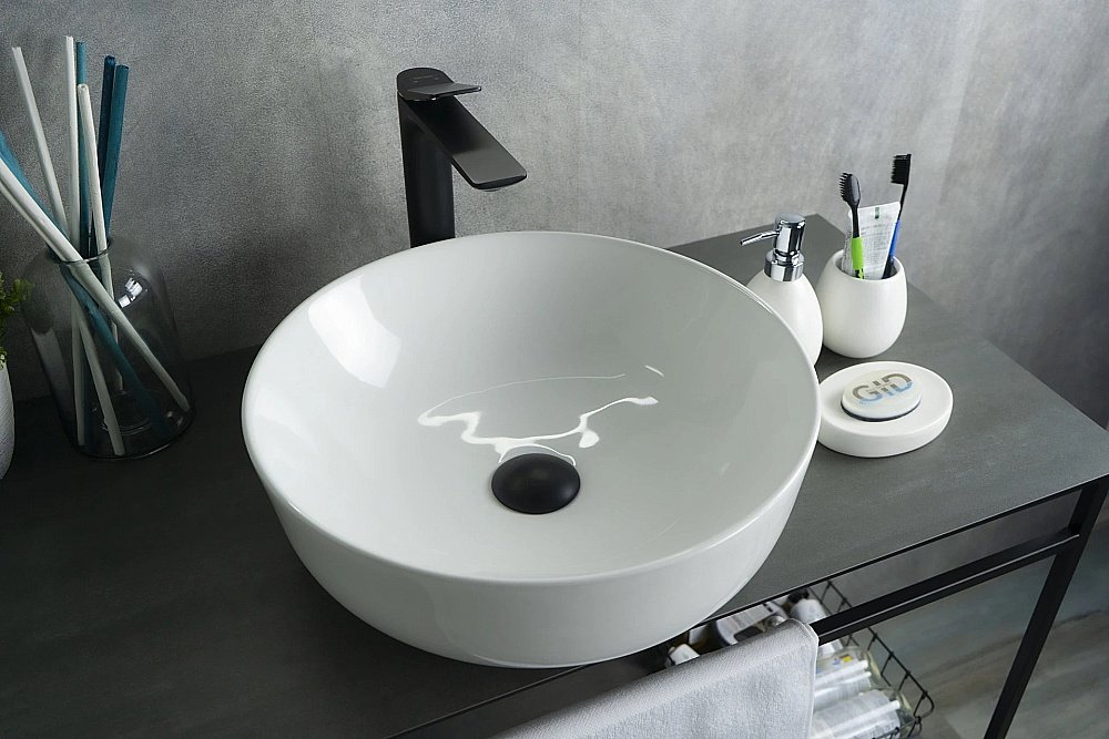 Раковина накладная Gid Esfera 41,5 D1315 51182 белая купить в интернет-магазине Sanbest