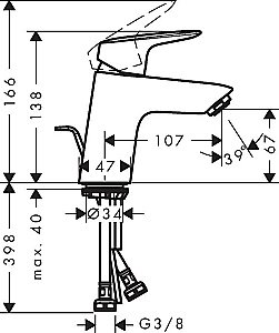 Смеситель для раковины Hansgrohe Logis 71070000 купить в интернет-магазине сантехники Sanbest