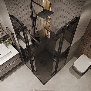 Душевой уголок Grossman Classic 300.K33.04.8080.21.10 80x80 стекло тонированное/профиль черный матовый купить в интернет-магазине Sanbest