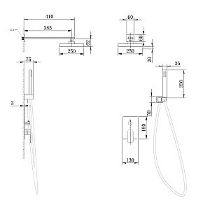 Душевая система ABBER Weiss Insel AF8018B черная матовая купить в интернет-магазине сантехники Sanbest