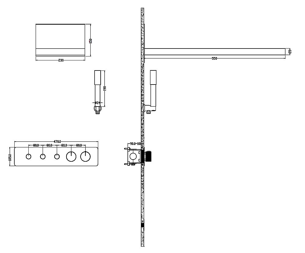 Душевая система Boheme FUSION 131-MG матовое золото купить в интернет-магазине сантехники Sanbest