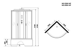 Душевая кабина Niagara Classic NG-2309-14P 100х100 купить в интернет-магазине Sanbest