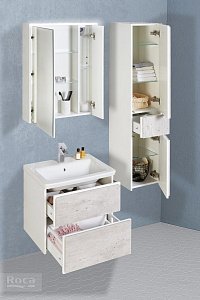 Шкаф - колонна Roca Ronda белый матовый/бетон для ванной в интернет-магазине сантехники Sanbest