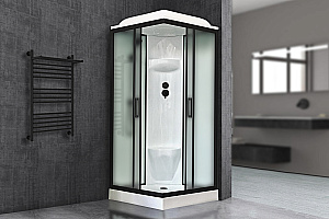 Душевая кабина Royal Bath RB 90HP6-WC-BL 90x90 стекло матовое/профиль черный купить в интернет-магазине Sanbest
