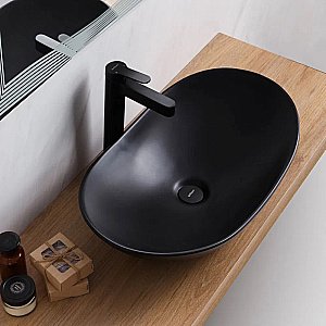 Раковина накладная BelBagno 60,5 BB1404-H301 черная матовая купить в интернет-магазине Sanbest