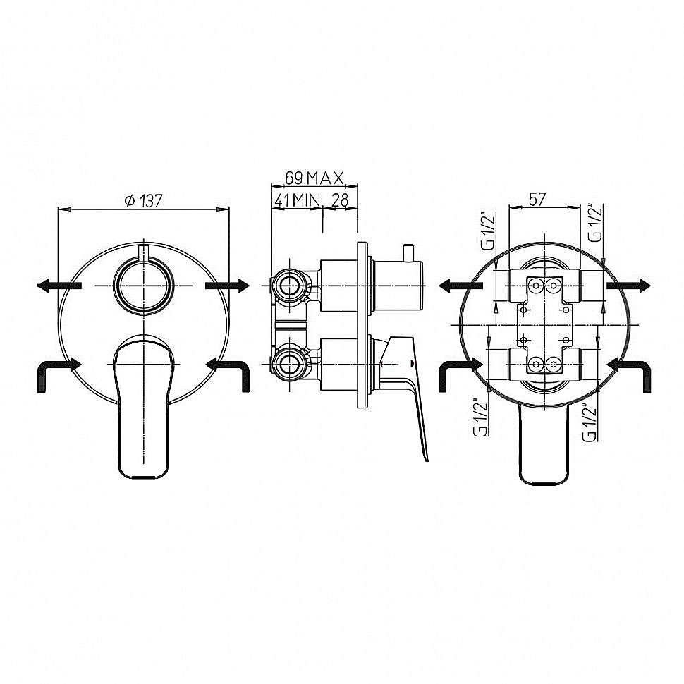 Смеситель для душа PAINI Viva Style P4CR6911 хром купить в интернет-магазине сантехники Sanbest