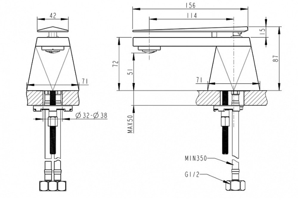 Смеситель для раковины BRAVAT Diamond F118102C-ENG купить в интернет-магазине сантехники Sanbest