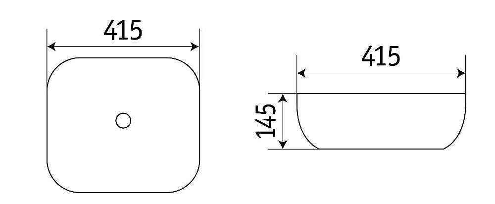 Раковина накладная Ceramalux NC 41,5 78107МВ черная матовая купить в интернет-магазине Sanbest