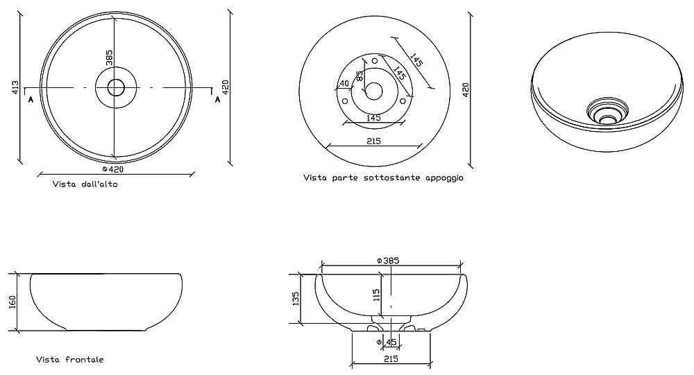 Раковина накладная Galassia Ergo 42 7105 белая купить в интернет-магазине Sanbest