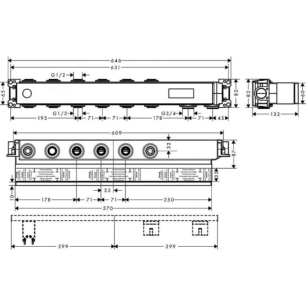 Скрытая часть Hansgrohe RainSelect 15312180 купить в интернет-магазине сантехники Sanbest