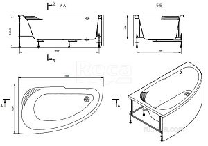 Ванна Roca Merida 170х100 купить в интернет-магазине Sanbest