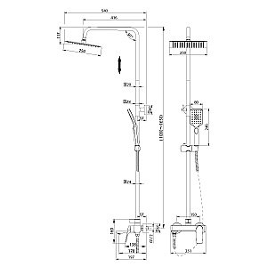 Душевая система Grossman Cosmo 500.K35.02.210 черный матовый купить в интернет-магазине сантехники Sanbest