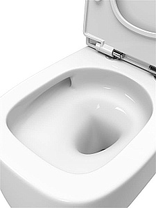 Унитаз подвесной Cezares COMFORT CZR-380-TH-TOR/SC белый, безободковый, с крышкой микролифт, слив торнадо купить в интернет-магазине Sanbest