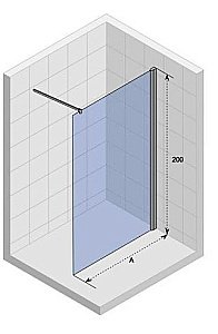 Душевая перегородка Parly T100B, прозрачное стекло, черный профиль, 100 купить в интернет-магазине Sanbest
