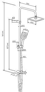 Душевая система Damixa Origin Evo 978200300 черная матовая купить в интернет-магазине сантехники Sanbest
