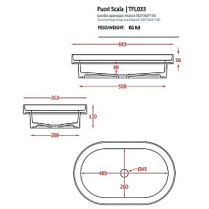 Консоль с раковиной Artceram FUORI SCALA ACA055/TFL03317/TFA 58.3 черная для ванной в интернет-магазине сантехники Sanbest