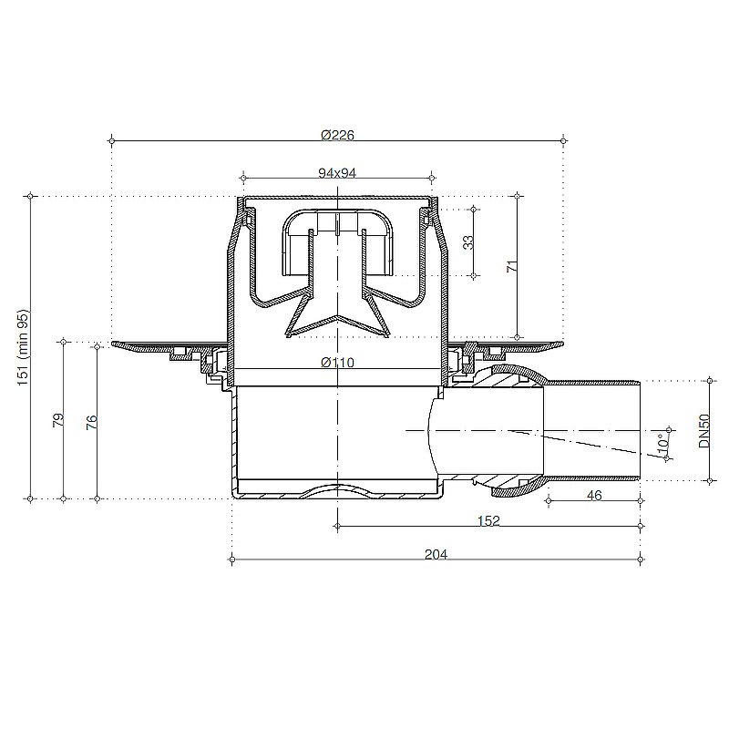 Душевой трап Pestan Confluo Standard 13000128 золото купить в интернет-магазине Sanbest