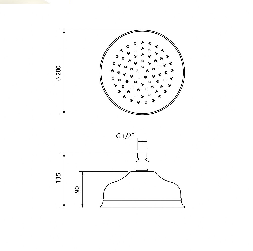 Верхний душ Migliore Roma 20х20 29824 антикальций золото купить в интернет-магазине сантехники Sanbest