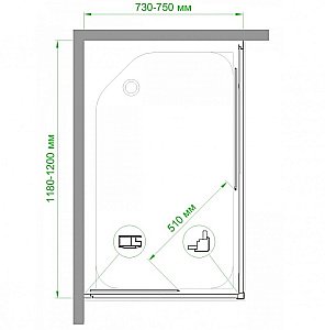 Душевой уголок Royal Bath RB1275HPD-T 75х120 прозрачный купить в интернет-магазине Sanbest