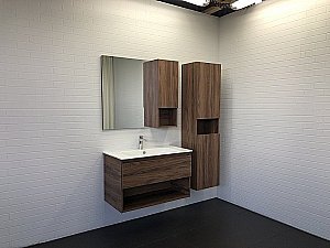 Шкаф-колонна Comforty Бордо 00-00007266 40 дуб темно-коричневый для ванной в интернет-магазине сантехники Sanbest