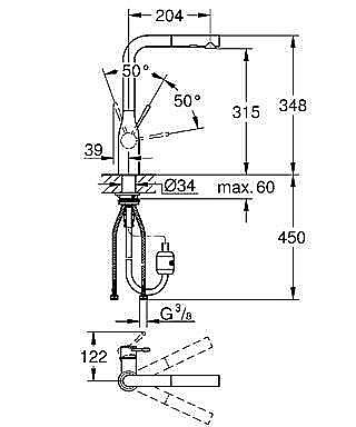 Смеситель для раковины Grohe Essence 30270000 хром купить в интернет-магазине сантехники Sanbest