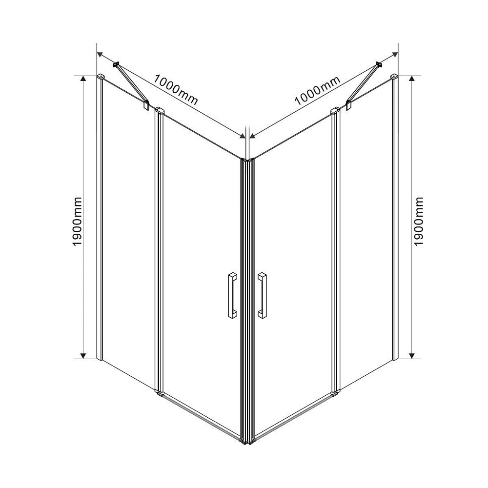 Душевой уголок Vincea Orta VSS-1O1010CL 100x100 хром купить в интернет-магазине Sanbest