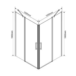 Душевой уголок Vincea Orta VSS-1O1010CL 100x100 хром купить в интернет-магазине Sanbest