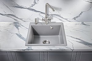 Мойка кухонная Milacio Murcia 51 Cuarzo MC.77023 серый металлик купить в интернет-магазине сантехники Sanbest