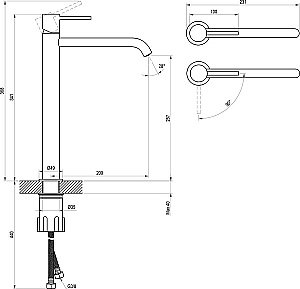 Смеситель для раковины Ravak Espirit X070408 розовое золото купить в интернет-магазине сантехники Sanbest
