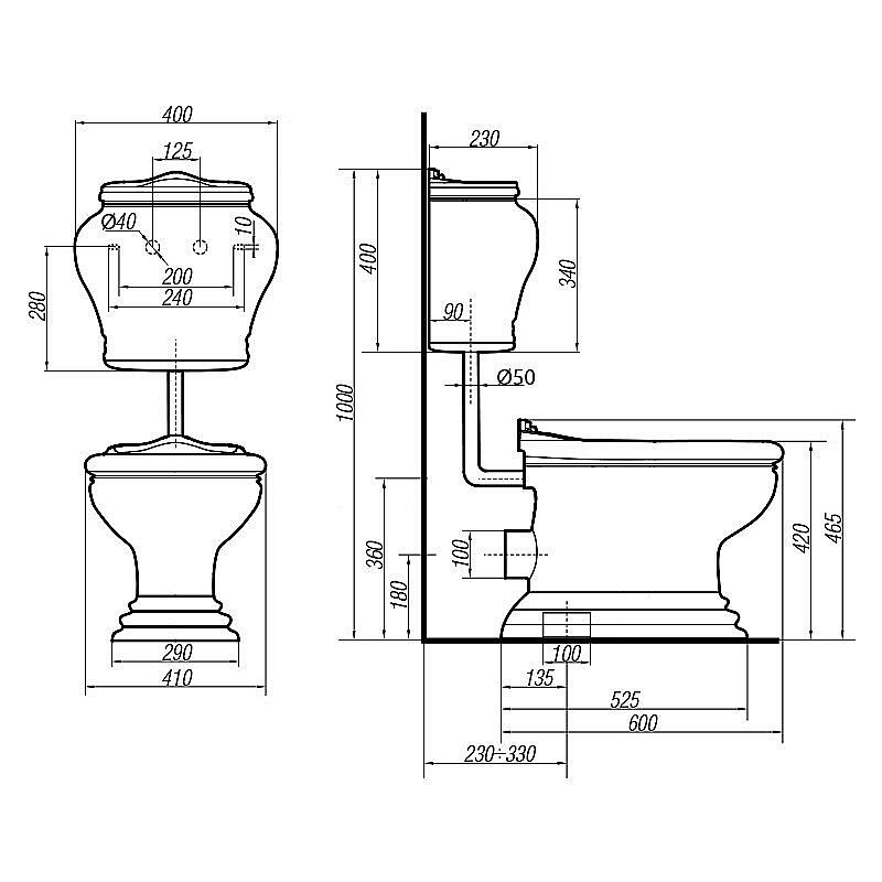 Унитаз Migliore Milady 31743 белый/декор винтаж D3 купить в интернет-магазине Sanbest