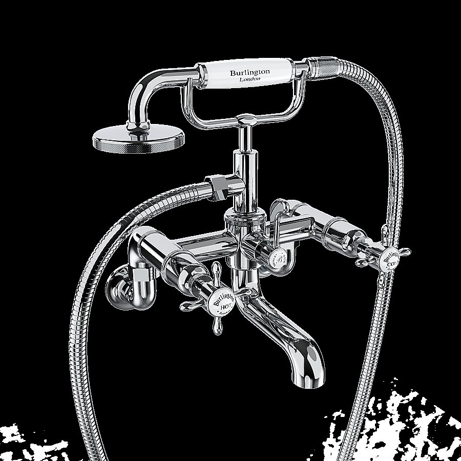 Смеситель для ванны Burlington Guild GU422DC на стену, хром купить в интернет-магазине сантехники Sanbest
